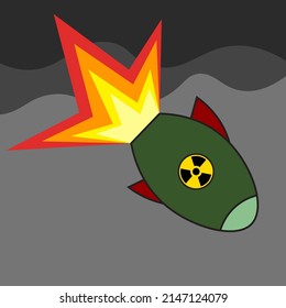 Atombombe-Illustration. Atomwaffen. Illustration zum Atomkrieg.