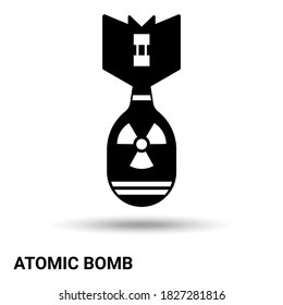 Bomba atómica. Una bomba atómica está aislada en un fondo liviano. Ilustración vectorial.