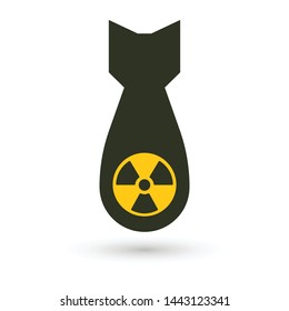 Atomic bomb, isolated vector icon. Weapons of mass destruction, black simple silhouette. Global war abstract symbol.