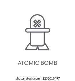Atomic bomb linear icon. Modern outline Atomic bomb logo concept on white background from Fairy Tale collection. Suitable for use on web apps, mobile apps and print media.