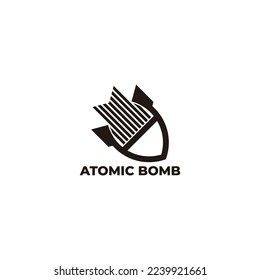 vector de logotipo geométrico simple de movimiento de bomba atómica 