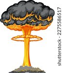 Atomic bomb mushroom cloud illustration