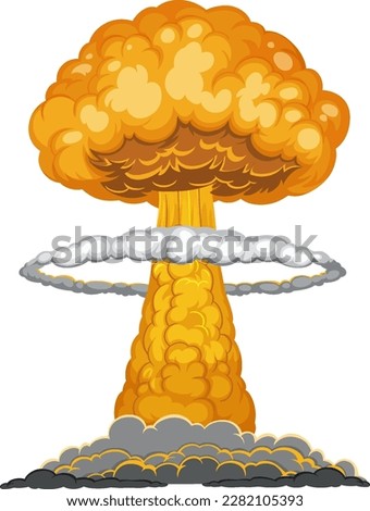 Atomic bomb mushroom cloud illustration