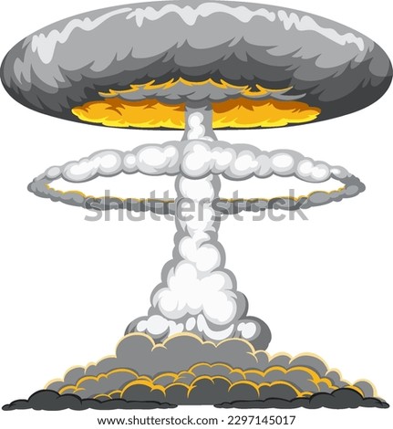 Atomic bomb mushroom cloud illustration