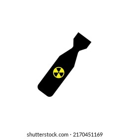 Atomic Bomb, Nuclear Weapon Simple Icon Vector Illustration. Nuclear Bomb Vector Icon. Nuke Isolated Aviation Atom Bomb. Nuclear Winter Concept. Rocket Bomb. Nuclear Rocket,  Weapons. Vector 