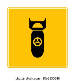 atomic bomb on yellow background
