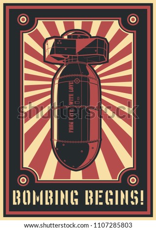 Atomic Bomb Poster Propaganda Style