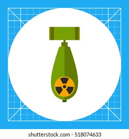 Atomic Bomb with Radiation Sign Icon