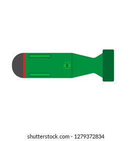 Atomic bomb symbol explosive army sign vector icon. Attack air technology chaos nuclear war. Weapon nuke apocalypse