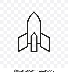 Atomic bomb vector linear icon isolated on transparent background, Atomic bomb transparency concept can be used for web and mobile