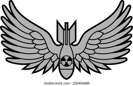 atomic bomb with wings. vector illustration