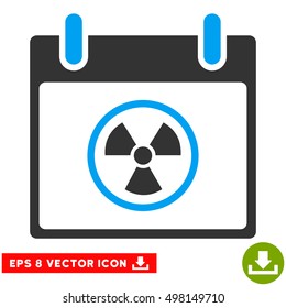 Atomic Calendar Day icon. Vector EPS illustration style is flat iconic bicolor symbol, blue and gray colors.