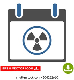 Atomic Calendar Day icon. Vector EPS illustration style is flat iconic bicolor symbol, cobalt and gray colors.