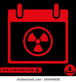 Atomic Calendar Day icon. Vector EPS illustration style is flat iconic symbol, red color.