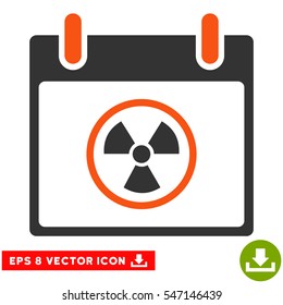 Atomic Calendar Day icon. Vector EPS illustration style is flat iconic bicolor symbol, orange and gray colors.