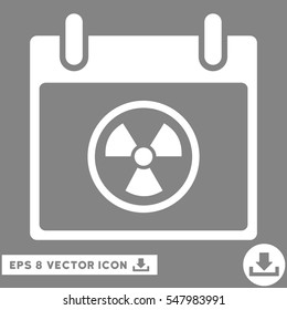 Atomic Calendar Day icon. Vector EPS illustration style is flat iconic symbol, white color.