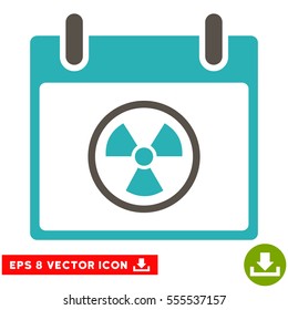 Atomic Calendar Day icon. Vector EPS illustration style is flat iconic bicolor symbol, grey and cyan colors.