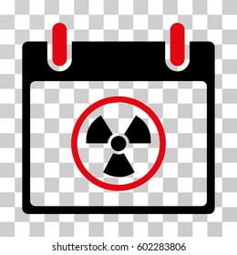 Atomic Calendar Day icon. Vector illustration style is flat iconic bicolor symbol, intensive red and black colors, transparent background. Designed for web and software interfaces.