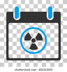 Atomic Calendar Day icon. Vector illustration style is flat iconic bicolor symbol, blue and gray colors, transparent background. Designed for web and software interfaces.
