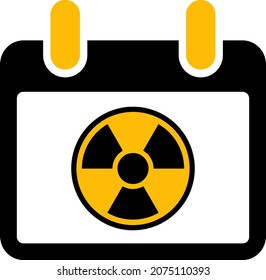Icono de página de calendario atómico con estilo plano. Imagen de icono de página de calendario atómico vectorial aislado en un fondo blanco.