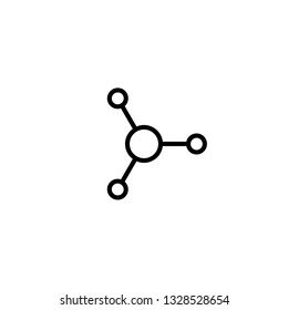 atomic cell icon, outline black style