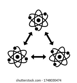 Atomic Chemical Nuclear Chain Reaction Icon. Vector Image.