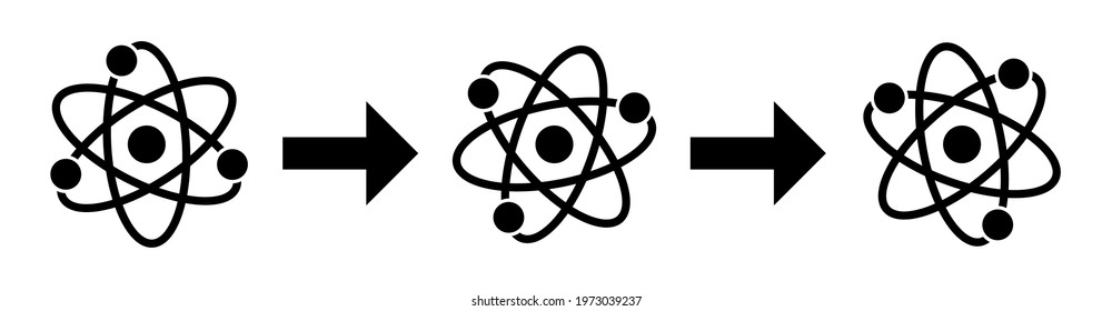 Atomic Chemical Nuclear Chain Reaction Icon. Vector Image.