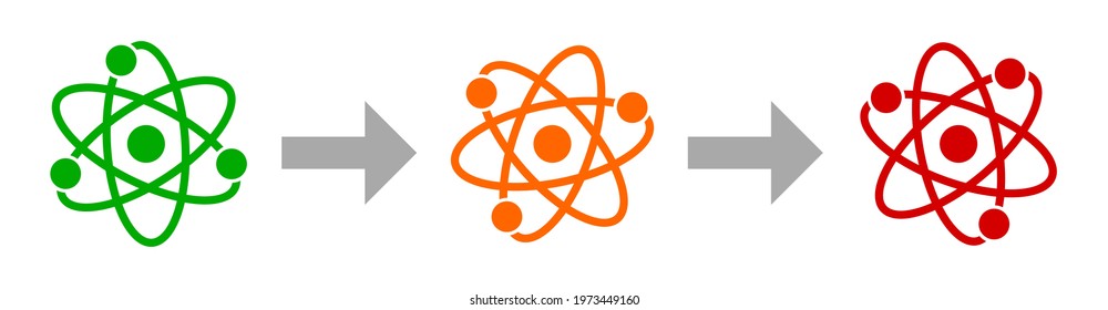 Atomic Chemical Nuclear Chain Reaction Icon. Vector Image.