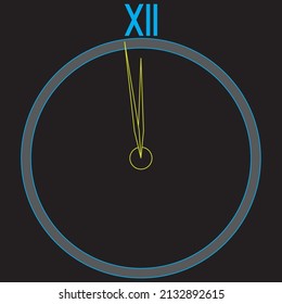 Atomic Clock Showing Two Minutes To Midnight