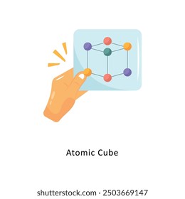 Atomic Cube Vector Flat Icon Design illustration Symbol on White background EPS 10 File