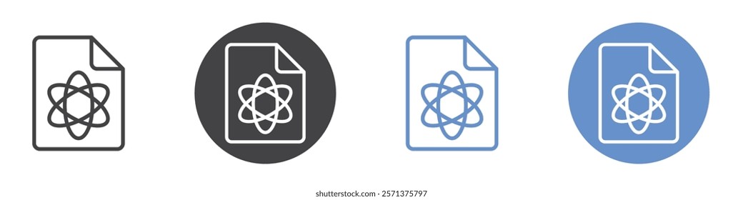 Atomic document icon vector symbol outline sign