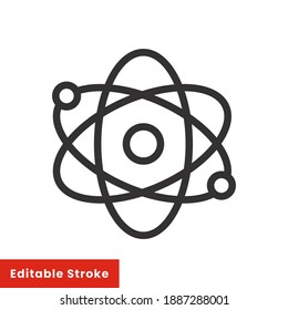 Atomic element line icon for web template and app. Editable stroke vector illustration design on white background. EPS 10