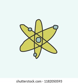 atomic elements sketch icon. Element of education icon for mobile concept and web apps. Field outline atomic elements sketch icon can be used for web and mobile on blue background