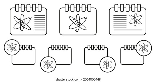 Atomic elements sketch vector icon in calender set illustration for ui and ux, website or mobile application
