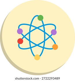 Icono de estilo de círculo plano de energía atómica