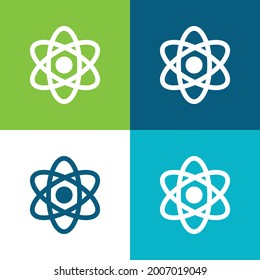 Energía Atómica Plano de cuatro colores conjunto de iconos mínimo