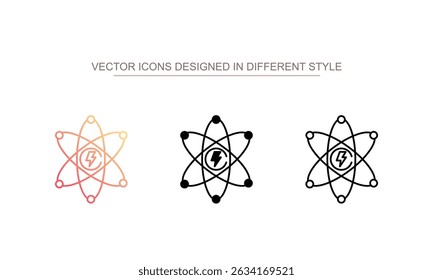 Atomic Energy icon design with white background stock illustration