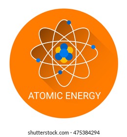 Atomic Energy Icon Flat Colorful Vector Illustration