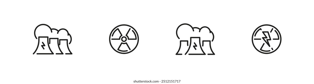 Ícone de energia atômica. 
Símbolo de energia nuclear.