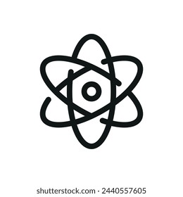 Atomic energy isolated icon, science vector symbol with editable stroke