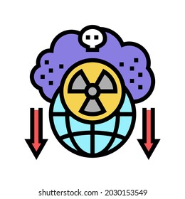 atomic energy social problem color icon vector. atomic energy social problem sign. isolated symbol illustration