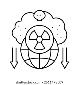 atomic energy social problem line icon vector. atomic energy social problem sign. isolated contour symbol black illustration