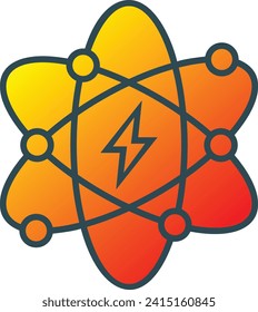 Icono vector de energía atómica. Se puede usar para imprimir, móviles y aplicaciones web.