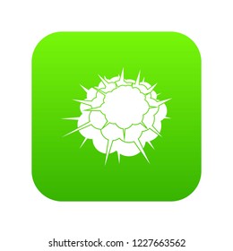 Atomic explosion icon digital green for any design isolated on white vector illustration