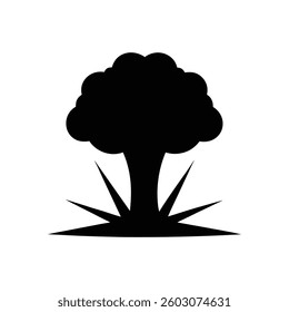 atomic explosion silhouette vector symbol isolated