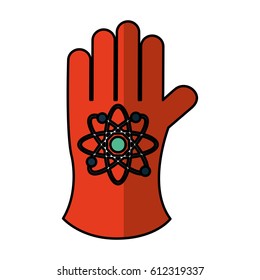 atomic glove isolated icon