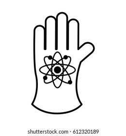 atomic glove isolated icon