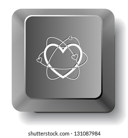 Atomic heart. Vector computer key.
