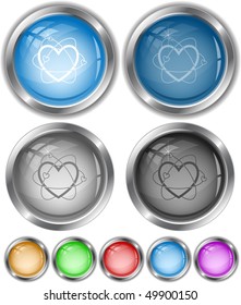 Atomic heart. Vector internet buttons.