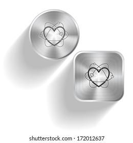 Atomic heart. Vector set steel buttons